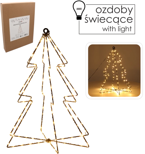 Božićna LED dekoracija – drvce 40 cm, 120 toplih LED na baterije