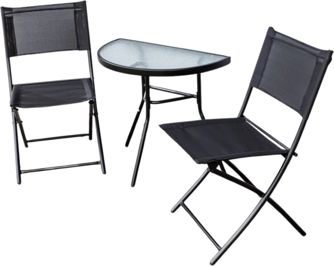 Polukružni stol s kaljenim staklom