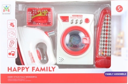 Dječja praonica Happy Family – perilica rublja, glačalo i daska za glačanje
