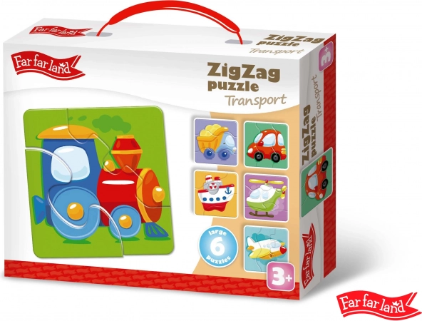 Far Far Land Puzzle ZigZag Prometni motiv sa 6 slika