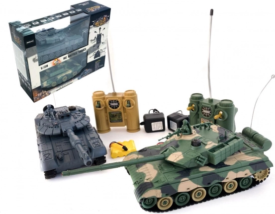 RC tenk set 2 kom 33 cm sa zvukom i svjetlom, punjivi pak, bitka