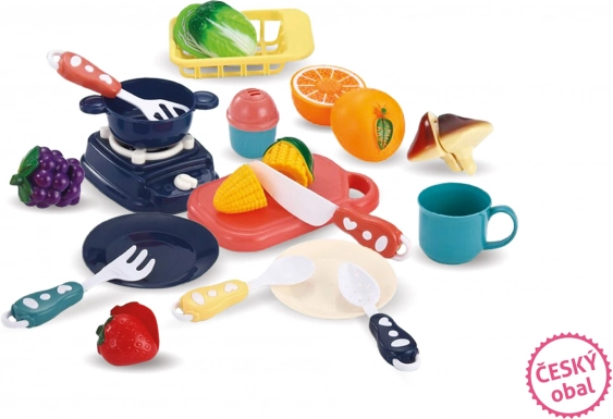 Dječji kuhinjski set u košarici – plavi