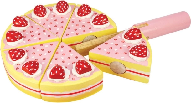 Bigjigs Toys drveni torta za rezanje s jagodama