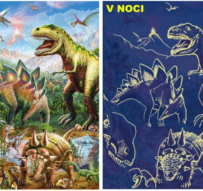Svjetleće puzzle svijet dinosaura 100 XL dijelova