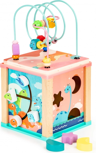 Drvena edukativna kocka dino ECOTOYS