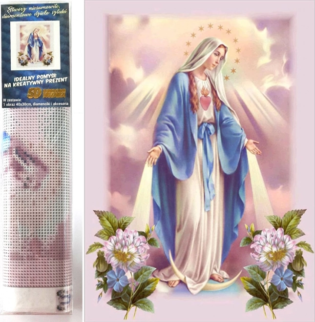 Dijamantno slikanje Djevica Marija 30 × 40 cm