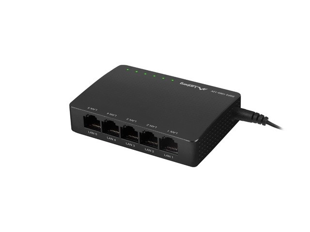Prekidač LANBERG DSP2-1005 5x 1Gb/s Neupravljani Gigabit Ethernet Desktop 12V