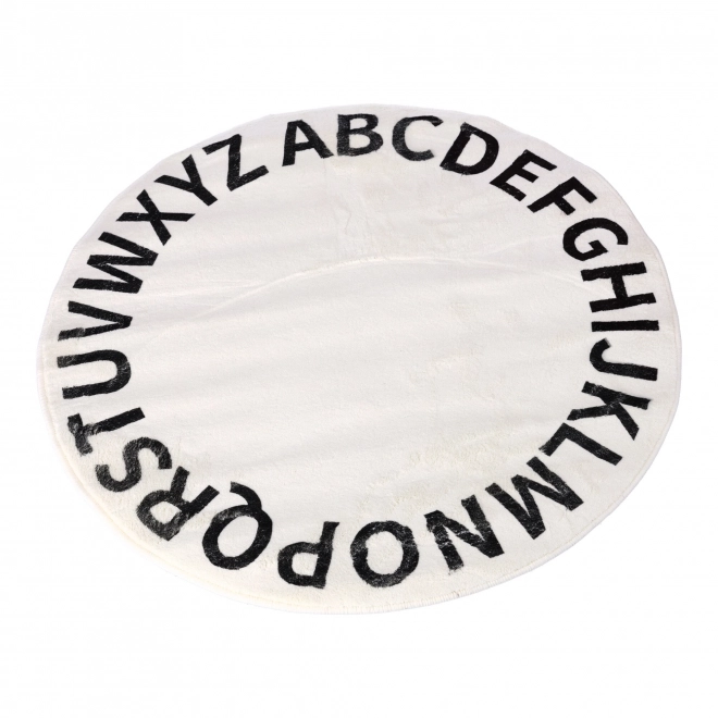 Okrugli protuklizni tepih 80 x 80 cm - uzorak abecede