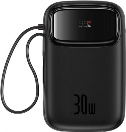 Powerbanka Baseus QPow 2 10000 mAh, 30 W, 2× USB‑C, crna