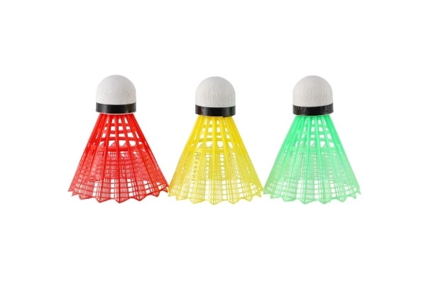Loptice/Košarice za badminton šarene plastične 3 komada na kartici 11x21cm