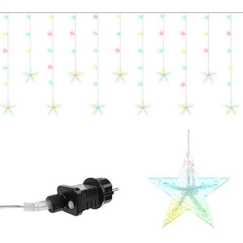 LED šareni zastor sa zvjezdicama - 2,5 m, 108 LED