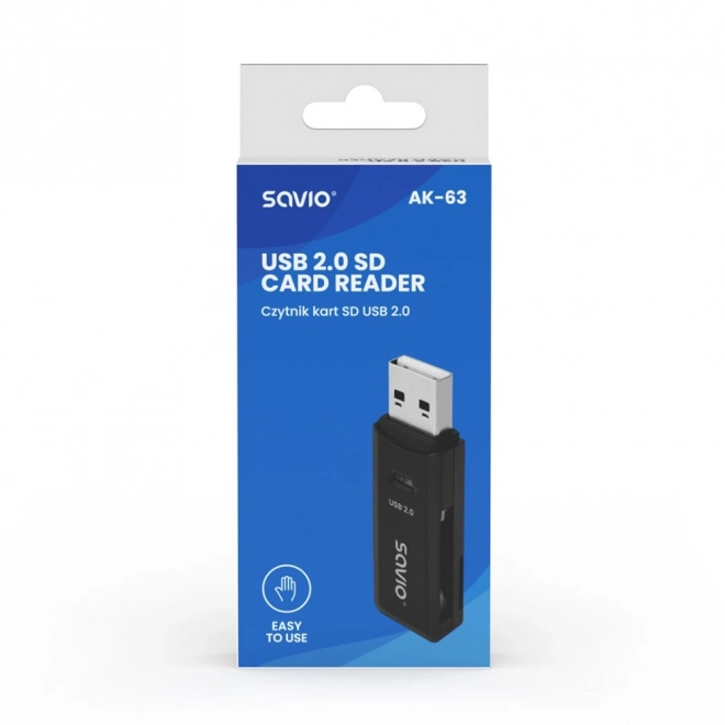 Čitač kartica SD, USB 2.0, 480 Mb/s, AK-63