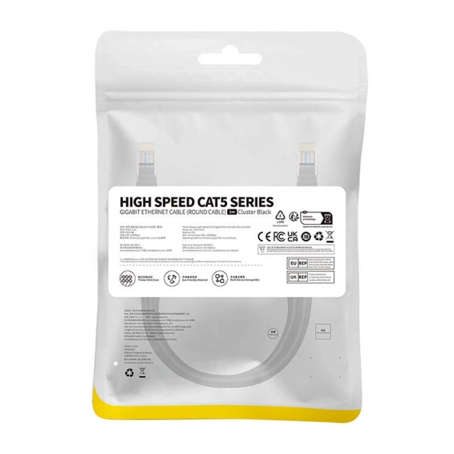 Mrežni kabel Baseus Ethernet CAT5 1m crni