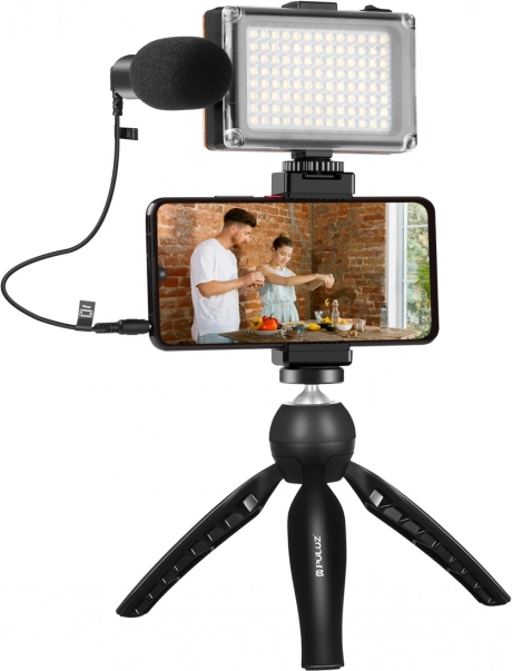 PULUZ set za live streaming sa stativom, LED svjetlom i mikrofonom