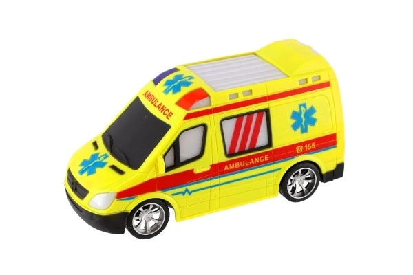 Auto RC ambulantna plast 20cm s daljinskim upravljanjem 27MHz na baterije sa svjetlom u kutiji 28x13x11cm