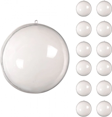 Prozirne plastične kugle za dekoracije 8 cm, nelomljive, set 12 kom