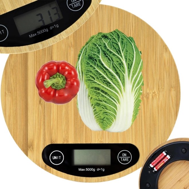 Bambusova digitalna kuhinjska vaga do 5 kg