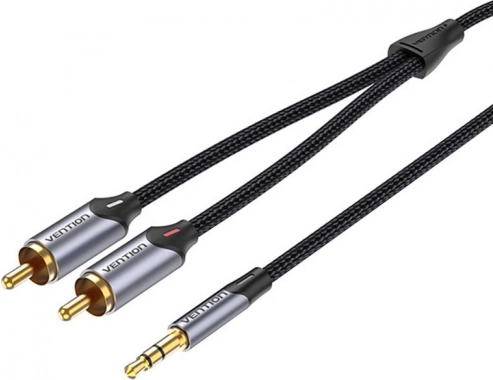 Audio kabel 2xRCA na 3,5 mm Vention BCNBF 1 m (sivi)