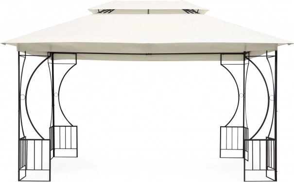 Vrtni paviljon 3 × 4 m s bočnim stranicama na patent, bež MULTIGARDEN