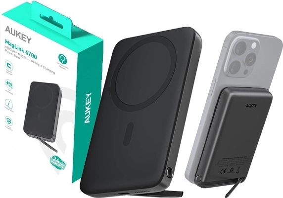 Aukey MagSafe power banka 6700 mAh s izlazom 20 W i LED indikatorom, USB‑C