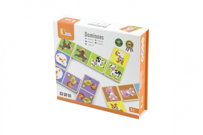 Viga Drvene domino Farma 28 komada Montessori