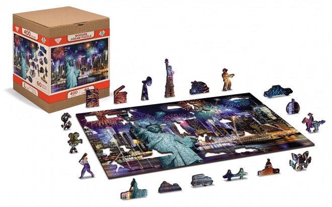 Drvene puzzle Noćni New York 2u1