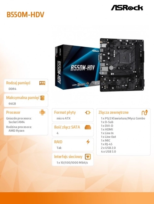 Osnovna ploča ASRock B550M-HDV