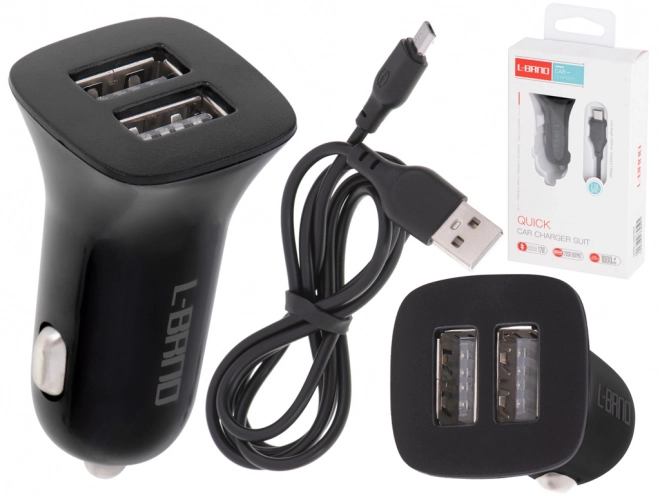 Punjač za auto L-BRNO Dual USB + micro
