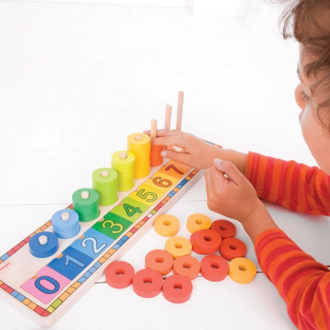 Bigjigs Toys drvena ploča s označenim prstenovima