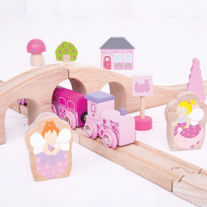 Bigjigs Rail Drvena vlakodromska osmica za princeze 35 dijelova