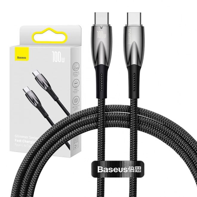 Kabel Baseus Glimmer USB-C na USB-C 100W 1m crni