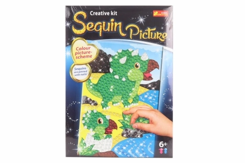 Slika s sjajnim šljokicama Dinosaurus
