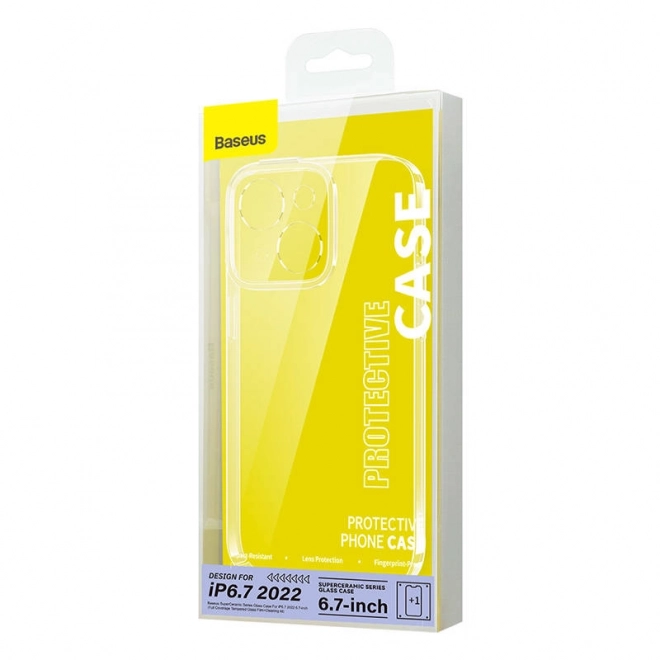 Prozirna Staklena Maskica Baseus SuperCeramic i set kaljenog stakla za iPhone 14 – Plus