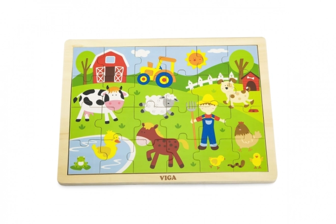 Drvene puzzle 24 dijelova - farma