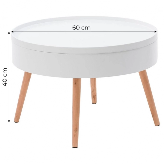 Okrugli konferencijski stolić s prostorom za pohranu 60 cm