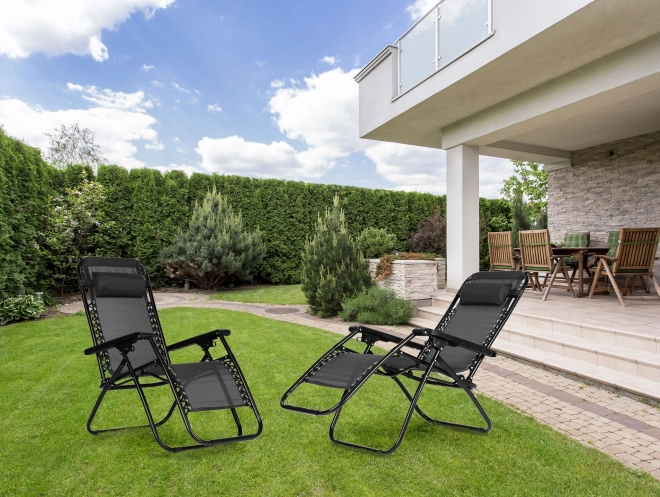 Vrtna stolica s podesivim naslonom ZERO GRAVITY ModernHome - crna