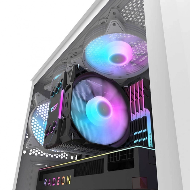 Računalno kućište Darkflash DK352 Plus s 4 ventilatora (crno-bijelo)