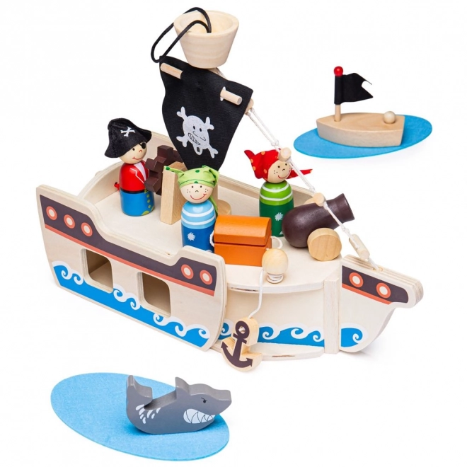 Drvena gusarska lađa s priborom od Bigjigs Toys