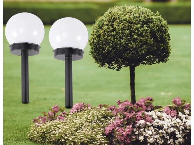 Solarne vrtne lampe bijele kugle s LED osvjetljenjem