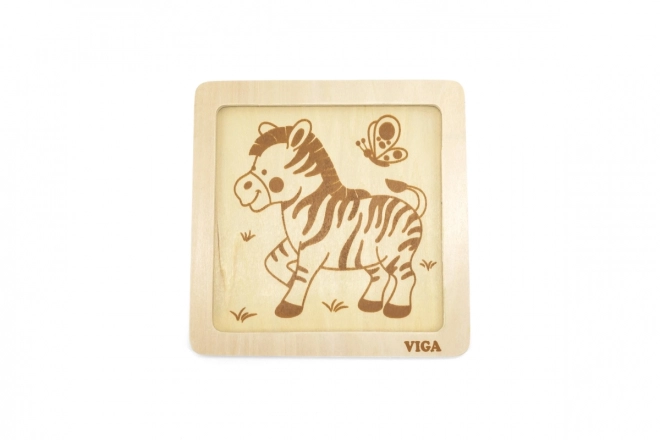Drvene puzzle 4 dijela - zebra