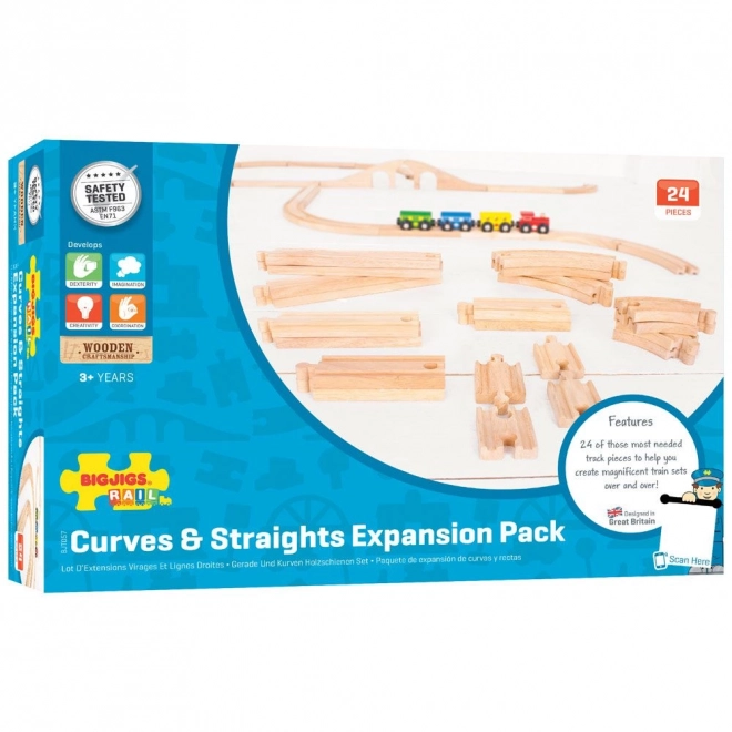 Bigjigs Rail Drvene tračnice set 24 dijelova