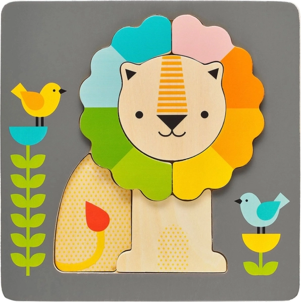 Drvene puzzle Lav od Petit Collage