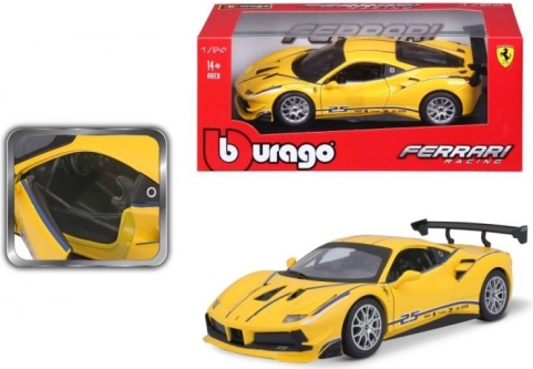 Metalni model Bburago 1:24 Ferrari 488 Challenge žuti