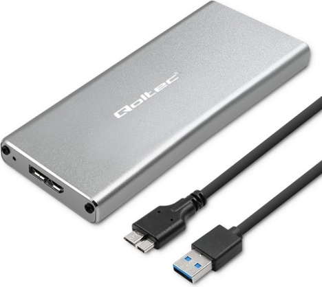 Aluminijsko kućište za M.2 SSD SATA NGFF s USB 3.0, 5 Gb/s, 2 TB, srebrno