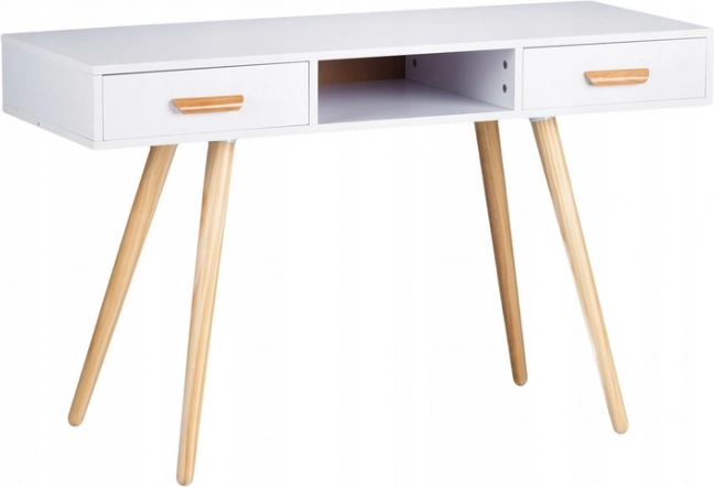 Moderni pisaći stol i toaletna konzola od borovine, bijeli, 120 × 45 cm