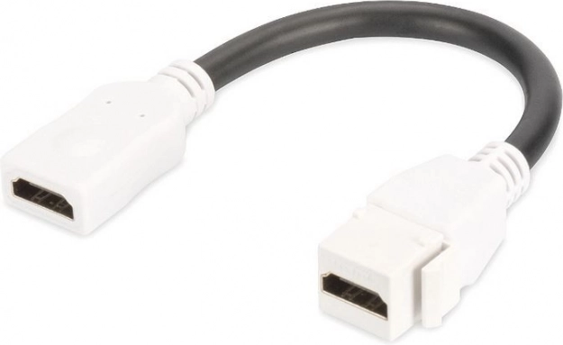 keystone hdmi 2.0 modul s kabelom 12 cm, prolazna utičnica, bijela