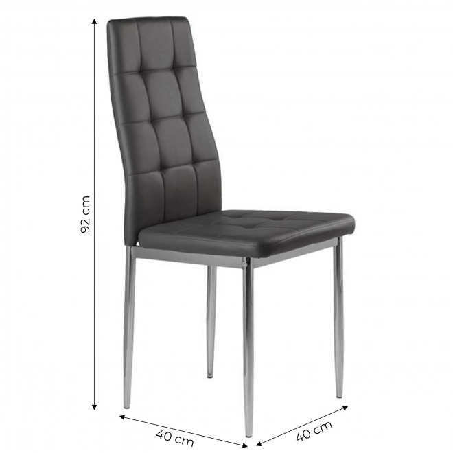 Set 4 modernih sivih stolica s prošivenim sjedalom