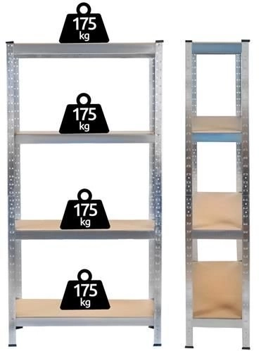 Metalni stalak s 4 police 150x75x30 cm