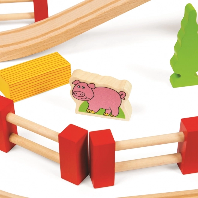 Bigjigs Rail Drvena vlakička sa seoskim putem 80 dijelova