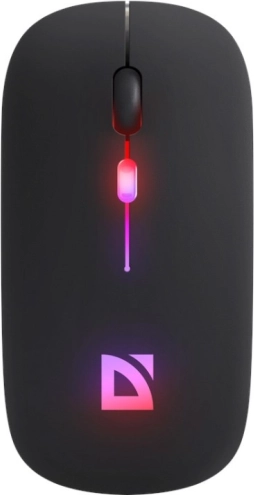 Bežični miš DEFENDER Touch, tiho klikanje, RGB, BT + 2,4 GHz, punjiv, 800/1200/1600 DPI, crna